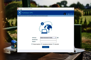 Computerbildschirm mit Anmeldemaske für VPN-Zugang