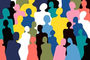 Umrisse von Personen in verschiedenen Farben