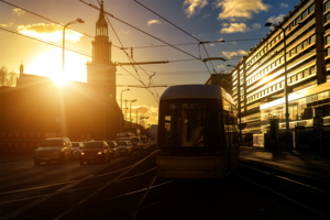 Straßenbahn in Berlin-Mitte.