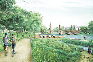 Entwurf zeigt Neugestaltung des Spree-Uferbereichs
