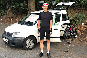  Prof. Villwock mit seinem Rennrad
