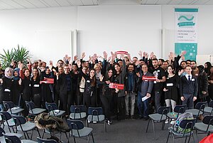 Strahlende Gesichter bei der Auftaktveranstaltung des Programms Refugees@Beuth (Foto: Gümpel)