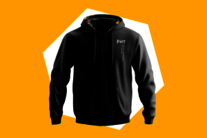 Schwarze Kapuzenjacke