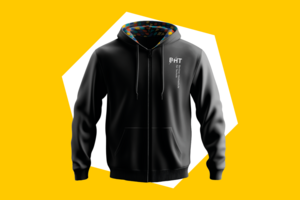 Schwarze Kapuzenjacke
