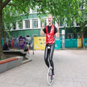 Jongleur auf einem Einrad