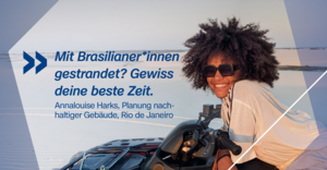 Studentin auf einem Quad in Brasilien