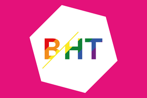 Das Logo der BHT in Regenbogen-Farben.