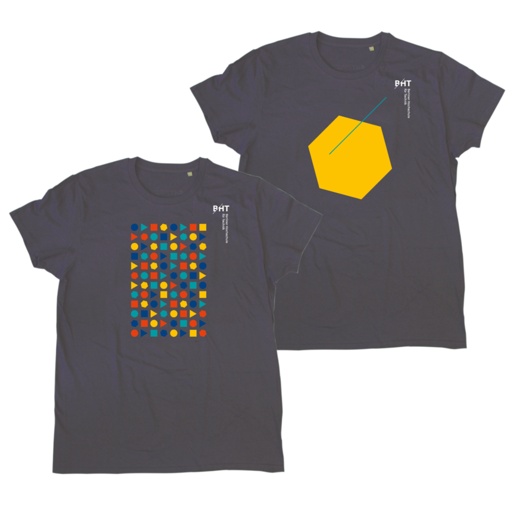 Zwei BHT-Shirts in Anthrazit mit Aufdruck im BHT-Design