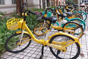 Fahrräder auf dem Campus der Tongji Universität in Shanghai