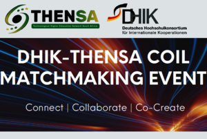Header mit Titel "DHIK-THENSA COIL MATCHMAKING EVENT - Connect | Collaborate | Co-Create" und den THENSA und DHIK Logos.