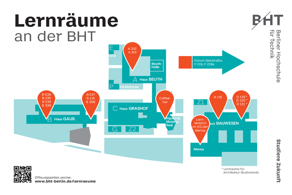 Lageplan: Lernräume der BHT