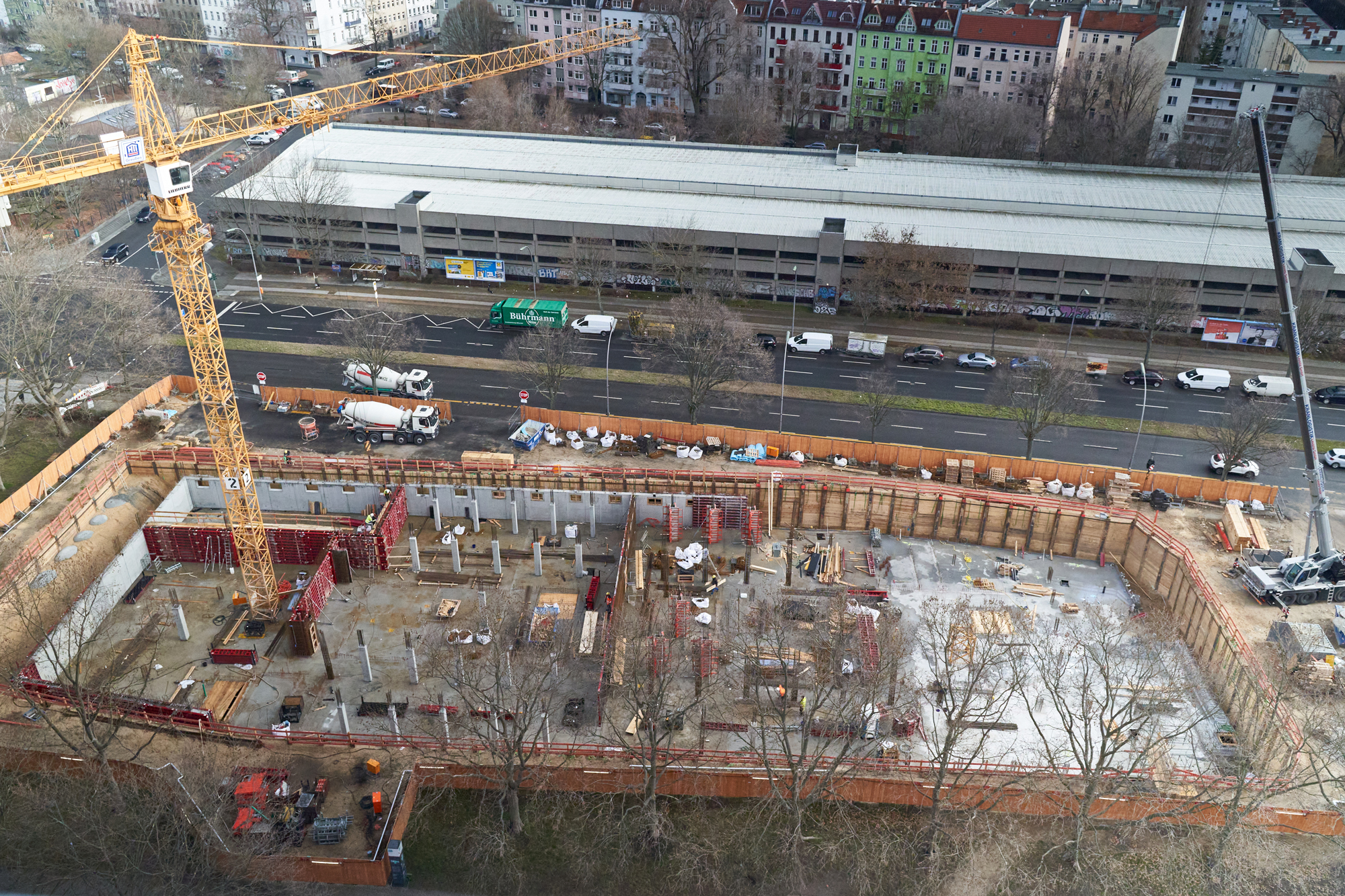 Luftaufnahme der Baustelle für den Laborneubau