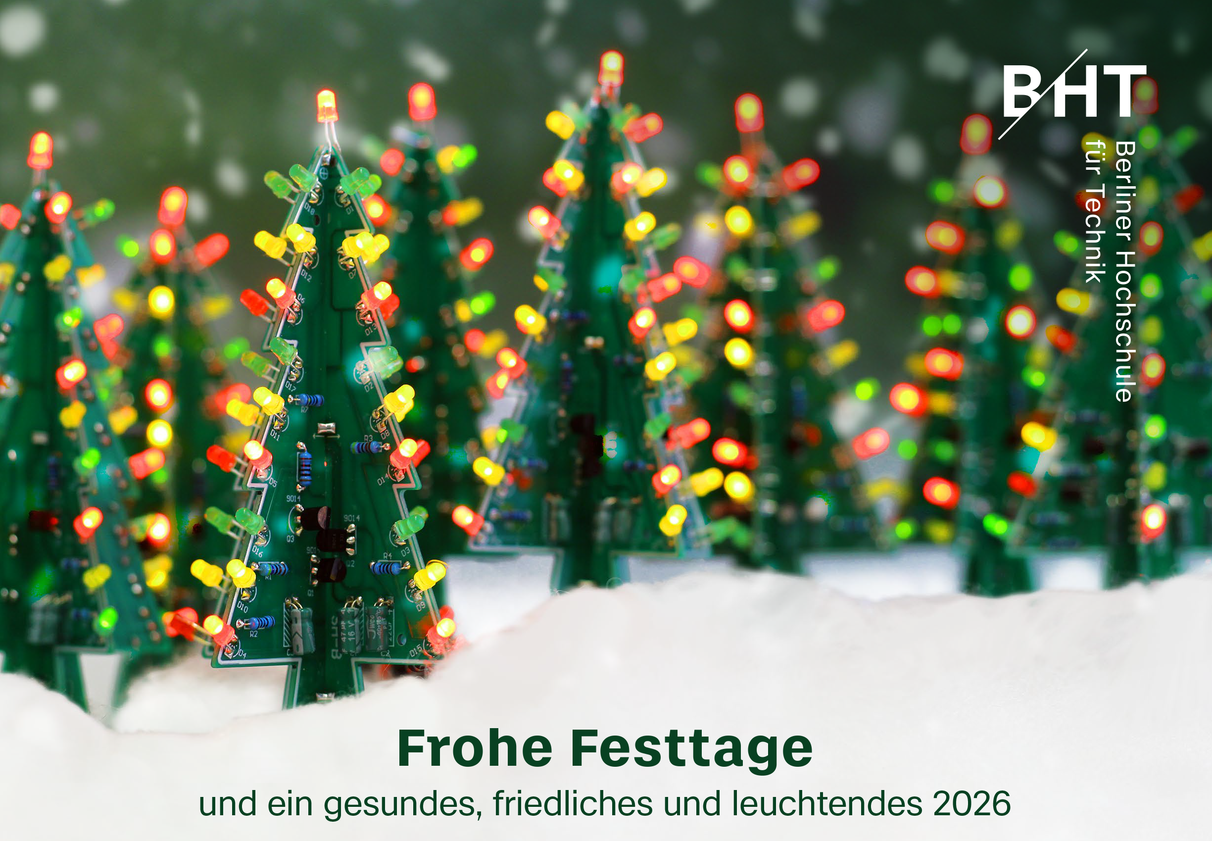 Weihnachtsbäume mit bunten Lichtern  - digitale Bausätze