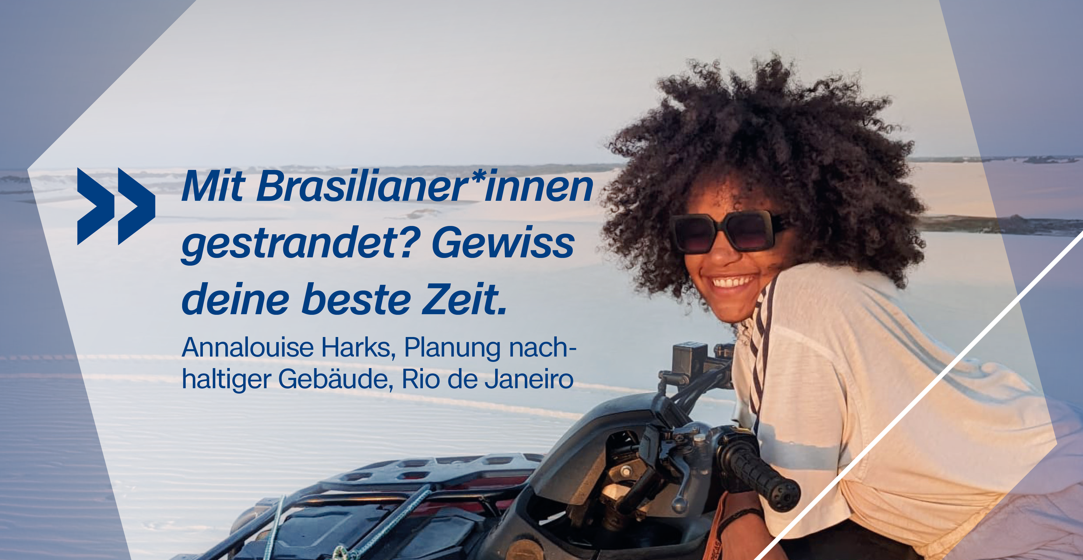 Studentin auf einem Quad in Brasilien