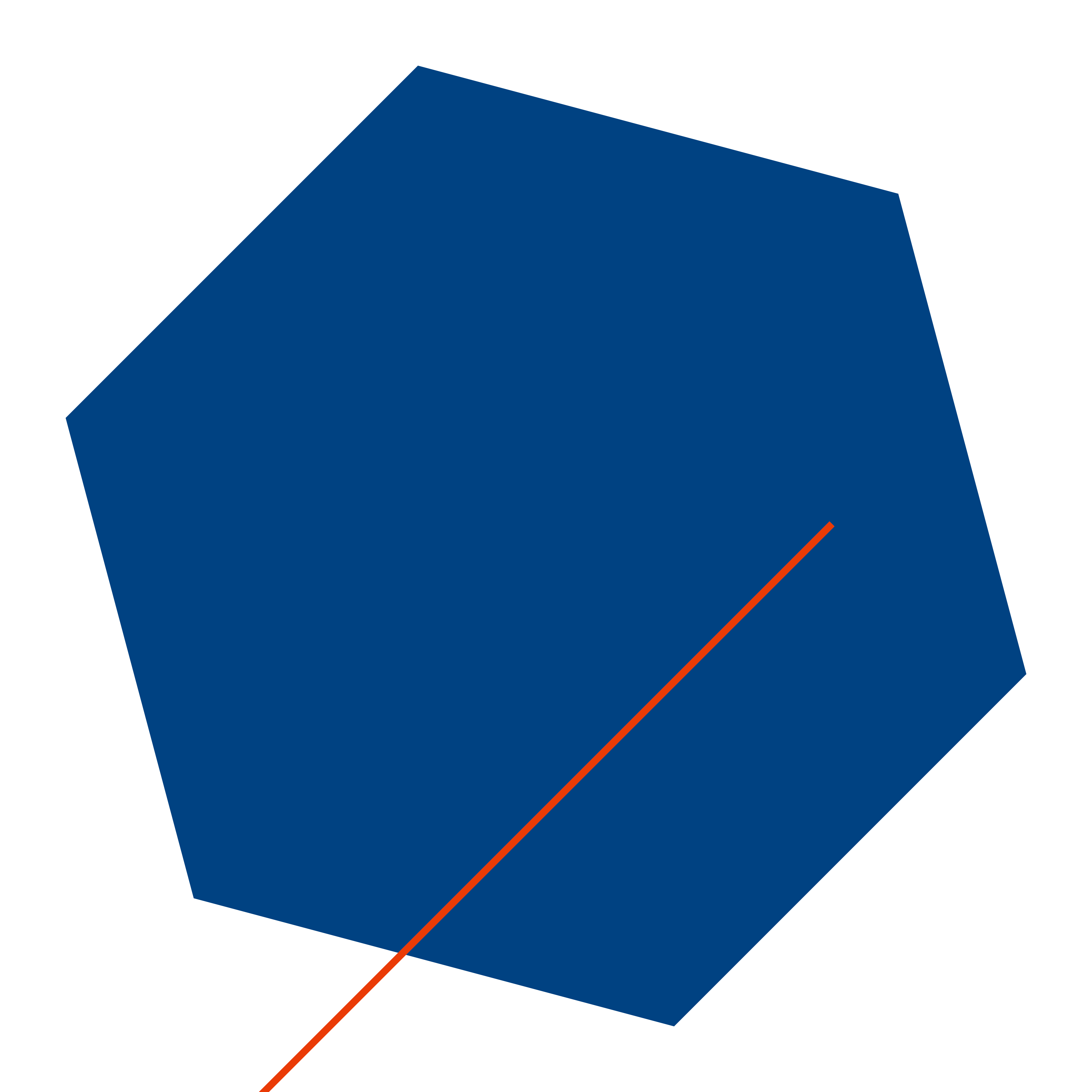 BHT-Form: blaues Hexagon