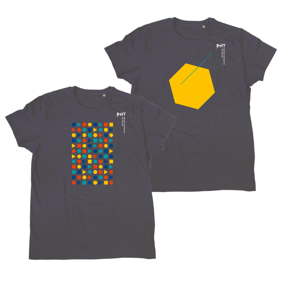 Zwei BHT-Shirts in Anthrazit mit Aufdruck im BHT-Design