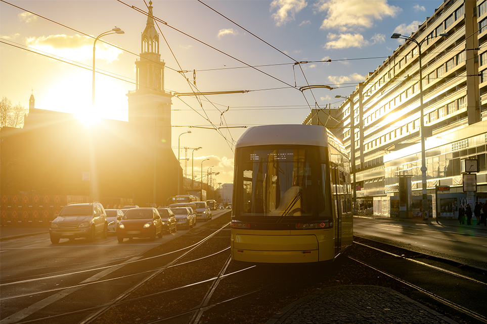 Straßenbahn in Berlin-Mitte.